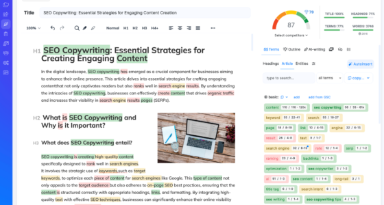 NEURONwriter is an advanced seo content optimization tool