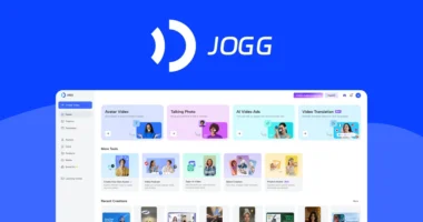JoggAI dashboard showcasing AI-powered video creation tools for marketers and ecommerce brands. Features include avatar video, talking photos, and AI video ads.