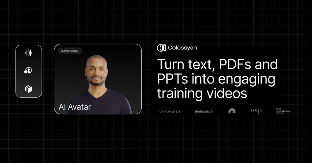 Colossyan turning text and PDFs into training videos with an AI avatar